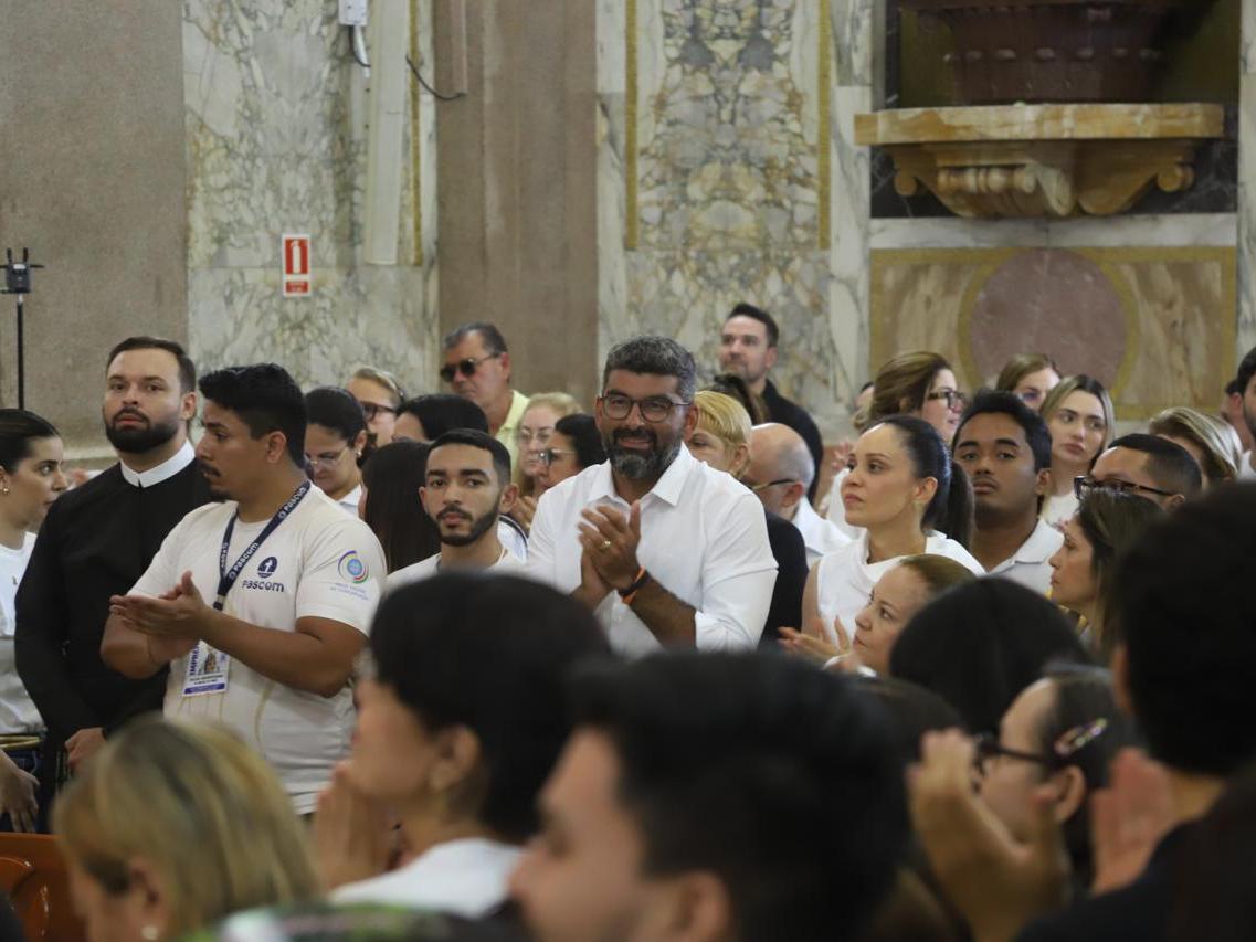 Daniel Santos foi acompanhar a descida da Imagem Original de Nossa Senhora de Nazaré
